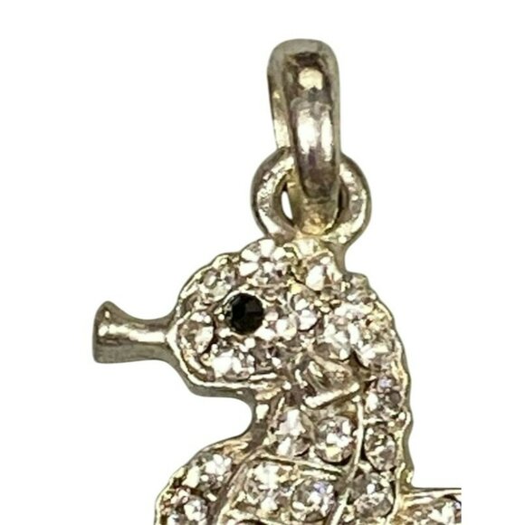Seahorse Rhinestone Pendant Charm Sparkling Crystal 1 inch - Picture 2 of 4